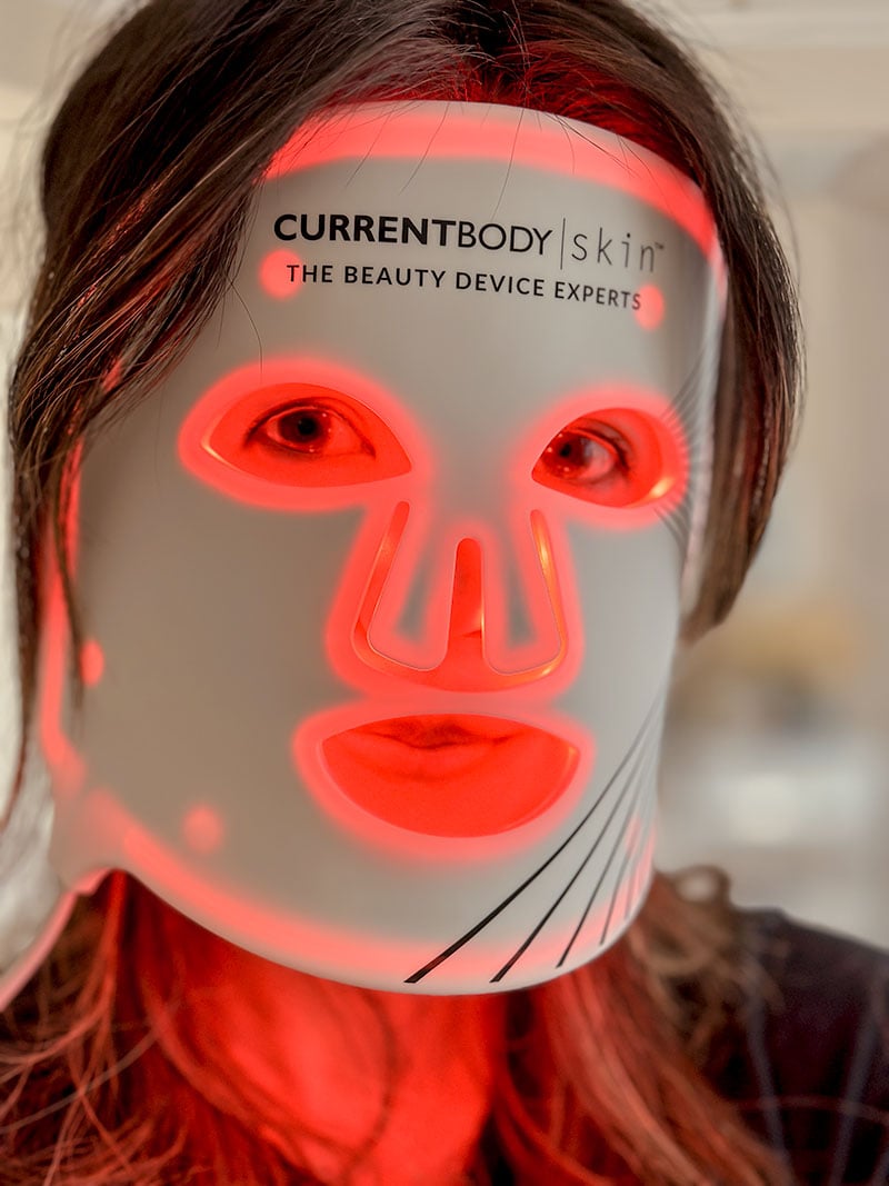 CurrentBody Skin LED Light Therapy Mask in action